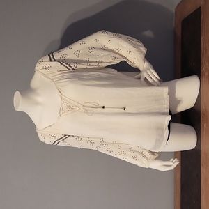 Free People Embellished Cream Top